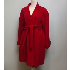 Vintage Red Wool Donnybrook Wrap Coat